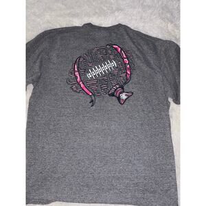Southern Heritage Women’s Sz. L Gray & Pink Football Themed Tee. Cute, Fun